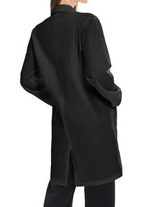 Robe de soins infirmiers en coton sergé noir sur mesure, faible MOQ, robe de laboratoire longue, blouse médicale de qualité supérieure, blouses de médecin - Product Image 3
