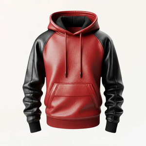 Sweat à capuche en cuir uni pour homme, décontracté, hiver, avec doublure intérieure douce, qualité supérieure, écologique, respirant, design léger - Product Image 1