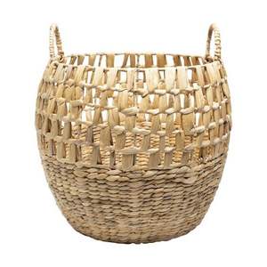 Grand panier en jacinthe d'eau pour le rangement domestique, offrant une solution d'organisation spacieuse et élégante - Product Image 6