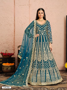 Heavy bordado Anarkali Salwar Kameez colección frente trasero red para bodas fiesta hasta el suelo ropa India pakistaní - Product Image 2