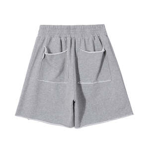 Shorts décontractés tendance pour hommes 100% coton molleton style streetwear Shorts pour hommes Coupe ample Vêtement décontracté Couleur unie Respirant - Product Image 2