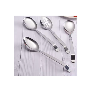 Cuillère en acier inoxydable de qualité supérieure personnalisable de qualité supérieure Poignée incurvée Cuillère de service à pâtes Taux abordable - Product Image 6