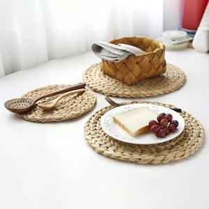 Wholesale Water Hyacinth Handmade <b>Round</b> Braided <b>Placemats</b> With Customized Request-<b>Gold</b> Plated From BLUE LOTUS Vietnam - Product Image 4