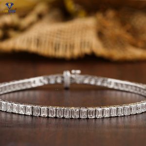 7.59 CT Emerald Brilliant Cut Diamond 18k White Gold Tennis Bracelet Cvd/Hpht Diamond Jewelry - Product Image 1