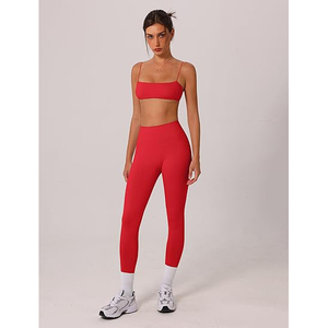 Conjuntos deportivos para mujer, sujetador deportivo y leggings sin costuras, de cintura alta, elásticos, transpirables, para yoga. - Product Image 1