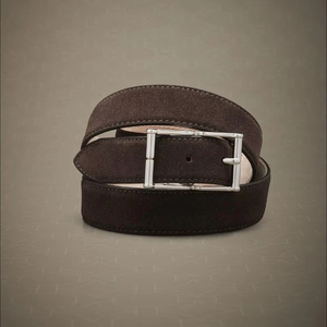 Ceinture en cuir de vachette marron style décontracté personnalisée Divine International avec boucle en cuir de vachette de qualité supérieure - Product Image 1