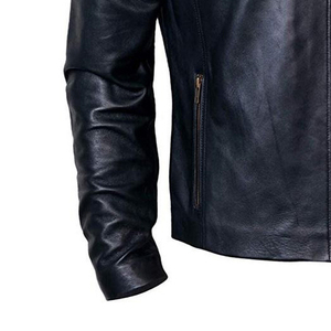 Blouson de moto en cuir véritable pour homme, coupe bomber, imperméable et coupe-vent, design très demandé, tissu personnalisable sur le devant, dernier design - Product Image 5