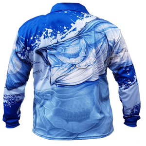 Chemises de pêche pour hommes en polyester pur à 100 %, sublimation, protection solaire UPF 50, respirantes, personnalisables, séchage rapide, longues - Product Image 4