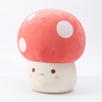 Oreiller en peluche personnalisé OEM ODM en forme de champignon, rose corail doux, coussin rembourré pour la maison