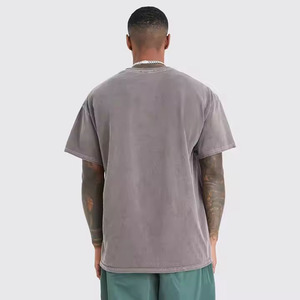 เสื้อยืดผ้าฝ้ายเฮฟวี่เวทของผู้ชายเสื้อยืดไหล่ตกไหล่แบบโอเวอร์ไซส์หนา230gsm หนาเสื้อยืดคอกลมทรงพอดีตัว - Product Image 5