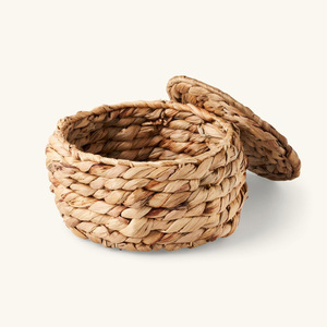 Mini boîte en jacinthe d'eau avec couvercle, bon prix, organisateur de rangement, boîtes en jacinthe naturelle - Product Image 1