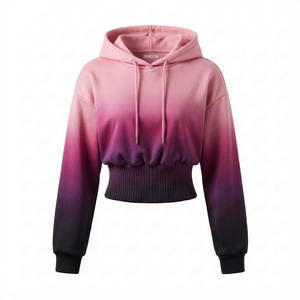 Sudadera con Capucha de Diseño Personalizado para Mujer, Cintura Alta, Estilo Corsé, Hombros Caídos, Top Corto, Sudadera de Felpa de Algodón Grueso - Product Image 4