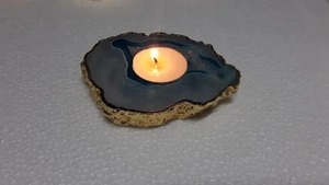Support de bougie en agate polie fait à la main, écologique, style amour, avec verre transparent - Taille et logo personnalisables pour la décoration de la maison et les cadeaux - Product Image 5