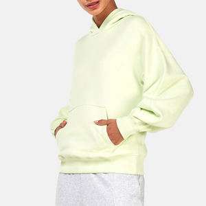 Confortable 100% coton sweats à capuche pour femmes 450GSM personnalisé imprimé avant Logo hiver surdimensionné goutte épaule sweat à capuche - Product Image 5
