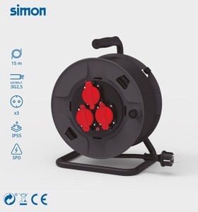15m. Avvolgicavo professionale estensibile con 3 prese e copertura 3x2.5mm IP55 (Simon EX922701) - Product Image 2