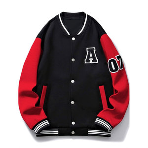 Vestes universitaires pour hommes en coton et laine de haute qualité, imperméables et respirantes, avec col montant, couleurs personnalisées, logo, idéales pour l'hiver - Product Image 1