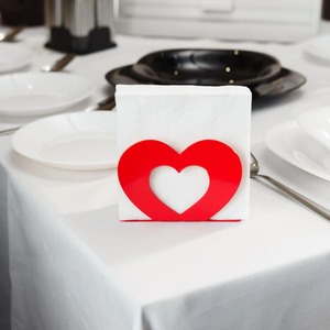 Elegant Red Heart Design Metal <b>Napkin</b> Holder Perfect for Romantic Dining Restaurant Table and Couple Entertaining Use From India - Product Image 4