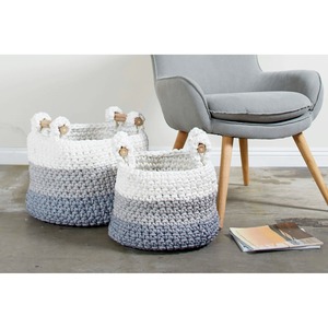 Ensemble moderne de 2 paniers de rangement en macramé pour la cuisine, la chambre à coucher, la coiffeuse et l'organisation quotidienne de la maison, vente en gros en provenance d'Inde - Product Image 5