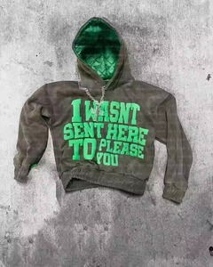 Brand <b>Black</b> Y2K Denim French Terry <b>Zip</b> <b>Up</b> <b>Hoodie</b> Washed Distressed Embroidery Cotton Patchwork Custom <b>Zip</b> <b>Hoodie</b> - Product Image 2