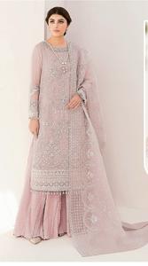 Nuevo traje paquistaní Georgette bordado pesado con parte inferior de Stanton con interior con Organza Dupatta para mujeres venta en línea - Product Image 3