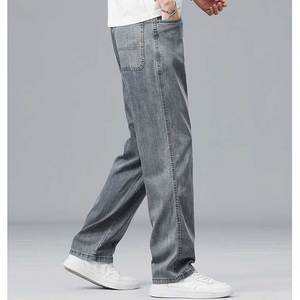New Street wear Style Quick Dry Men Casual Jeans Custom Design 2025 Newest Design Slim Fit Straight Men Casual Jeans For Sale - Product Image 4
