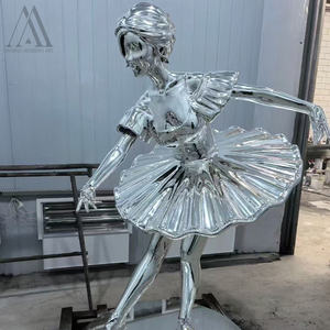 Scultura di balletto di ragazza in vetroresina galvanizzata personalizzata per scuole d'arte accademie di danza installazioni di arte pubblica modello di danza - Product Image 5