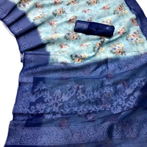 Dernier thème Pure Forest Impression numérique Pure Silk avec vêtements de soirée saree en soie de mûrier - Product Image 1