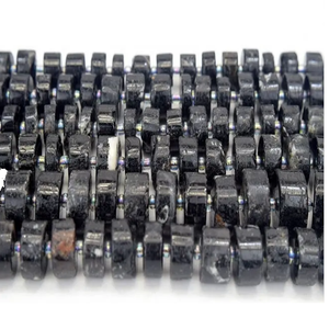 Cristal Heishi turmalina negra buena calidad redondo suelto piedra preciosa cuentas naturales para la fabricación de joyas - Product Image 4