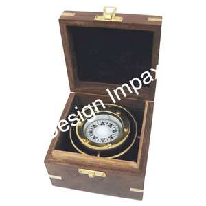 Loupe en forme de dôme en laiton poli à haute brillance dans une boîte nautique cadeaux emballés loupe élégante article cadeau promotionnel - Product Image 2