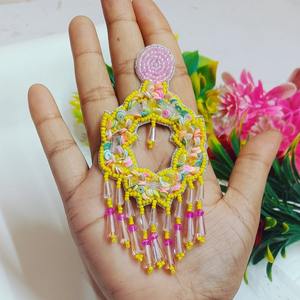 Pendientes de Bisutería con Cuentas Bordadas, Hechos a Mano en India, Multicolores, para Mujer, Niña, JAVED HANDICRAFTS, Día de San Valentín - Product Image 5