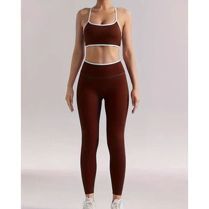 Conjunto Deportivo para Mujer 2025, Diseño al por Mayor, Ropa Deportiva para Mujer, Conjunto de Yoga de Alta Calidad, Brasier y Leggings de Algodón - Product Image 5