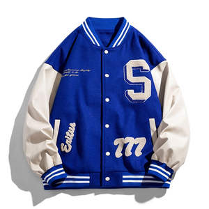 New Arrival Fashion Rib Sleeve Letter Embroidery Brand Clothing Bomber <b>Jacket</b> Men Baseball Cotton Loose Casual <b>Jacket</b> - Product Image 5