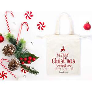 Bolsas de Algodón Personalizadas de Navidad y Año Nuevo con Serigrafía para Regalos Familiares o Empresariales, Bolsas para Ropa con Logotipo y Texto - Product Image 3