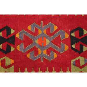 Alfombra Vintage Estilo Runner, Alfombra Turca de 3x7.5 pies, Alfombra de Lana Roja - Product Image 3