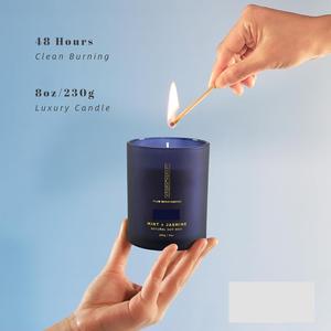 Pot de bougie de cire de soja à la mode naturel coulé 48H longue combustion pour Spa Yoga anniversaire noël femmes et hommes fêtes mariages cadeaux - Product Image 2