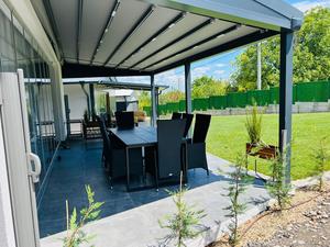 Pergola Moderne Bioclimatique Écologique Imperméable Facile à Assembler Télécommande Taille Personnalisable Alliage d'Aluminium Poudré - Product Image 4