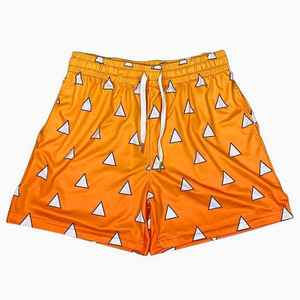 Pantalones cortos deportivos de malla de poliéster 100% de calidad superior, diseño transpirable, cierre de cordón, ropa de calle, malla de punto sublimada - Product Image 1