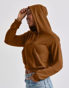 Top corto de gran tamaño personalizado para mujer, Sudadera con capucha, Jersey informal con patrón de diseñador para ropa de invierno - Product Image 5