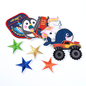 3D vêtements or applique art produit camp école uniforme nom tissu patch coudre tissé emblème badge - Product Image 3