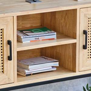 KTB68171 Armoire décorative de style scandinave 120x40x105cm en bois de caoutchouc avec structure en fer pour salon ou salle à manger - Product Image 5