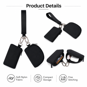 Portefeuille en nylon avec logo personnalisé, fermeture éclair, style minimaliste unisexe, petit portefeuille pour usage quotidien - Product Image 3