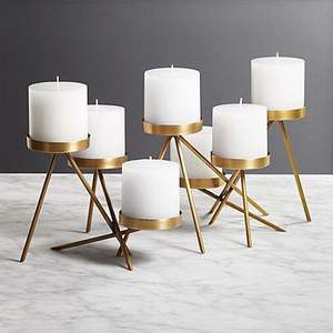 Juego de 3 Portavelas de Metal Dorado, Decoración Rústica para Bodas, Decoración Moderna para Mesa de Comedor - Product Image 1