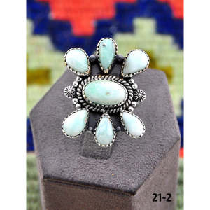 Bague ajustable en argent sterling et turquoise Paloma d'inspiration sud-ouest, bijou tendance en acier inoxydable avec sertissage clos, cadeau idéal - Product Image 2