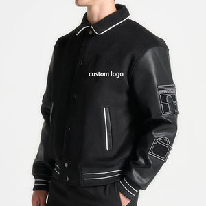 แจ็กเก็ตผ้าวูลปักอักษรสำหรับผู้ชายเสื้อแจ็กเก็ตทีมตัวแทนมหาวิทยาลัยตัวอักษรแขนเสื้อหนังออกแบบได้ตามต้องการ - Product Image 4