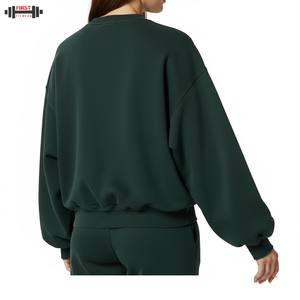 Sudadera de Invierno de Alta Calidad con Cuello en V y Hombros Caídos para Mujer 2025, Sudadera de Forro Polar Extra Grande Personalizada, Ropa Urbana de Algodón de Marca - Product Image 1