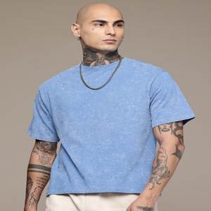 T-shirt coupe décontractée imprimé Tie & Dye effet délavé T-shirt en coton tricoté Vêtements pour hommes fabriqués en Inde - Product Image 2