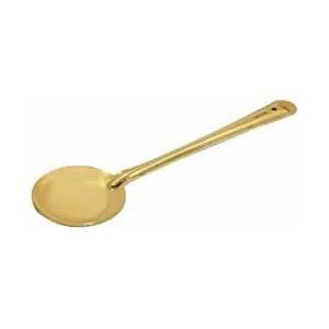 Handmade Brass Ladle and <b>Spatula</b> Set | Brass Cooking Set for KitchenPure Brass Lead Free Flip <b>Spatula</b> Spoon (Palta) with <b>Wooden</b>) - Product Image 2
