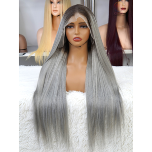 Perruques en cheveux humains vierges vietnamiens, cheveux raides longs alignés sur les cuticules, double trame, sans colle, frontale, cheveux humains vierges - Product Image 2