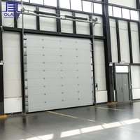 Porte sectionnelle industrielle sur mesure, panneau sandwich PU isolé, porte relevable pour entrepôt, usine et quai de chargemen