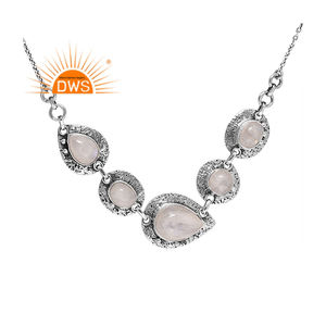 Última tendencia plata esterlina oxidada Natural Arco Iris Luna piedra preciosa colgante collar joyería personalizada para mujeres - Product Image 3
